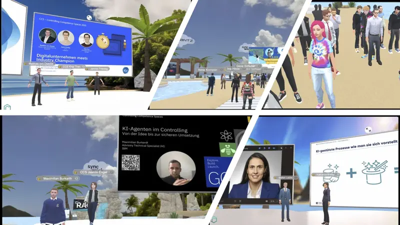 Collage von Studierenden des Masters Controlling im Metaverse