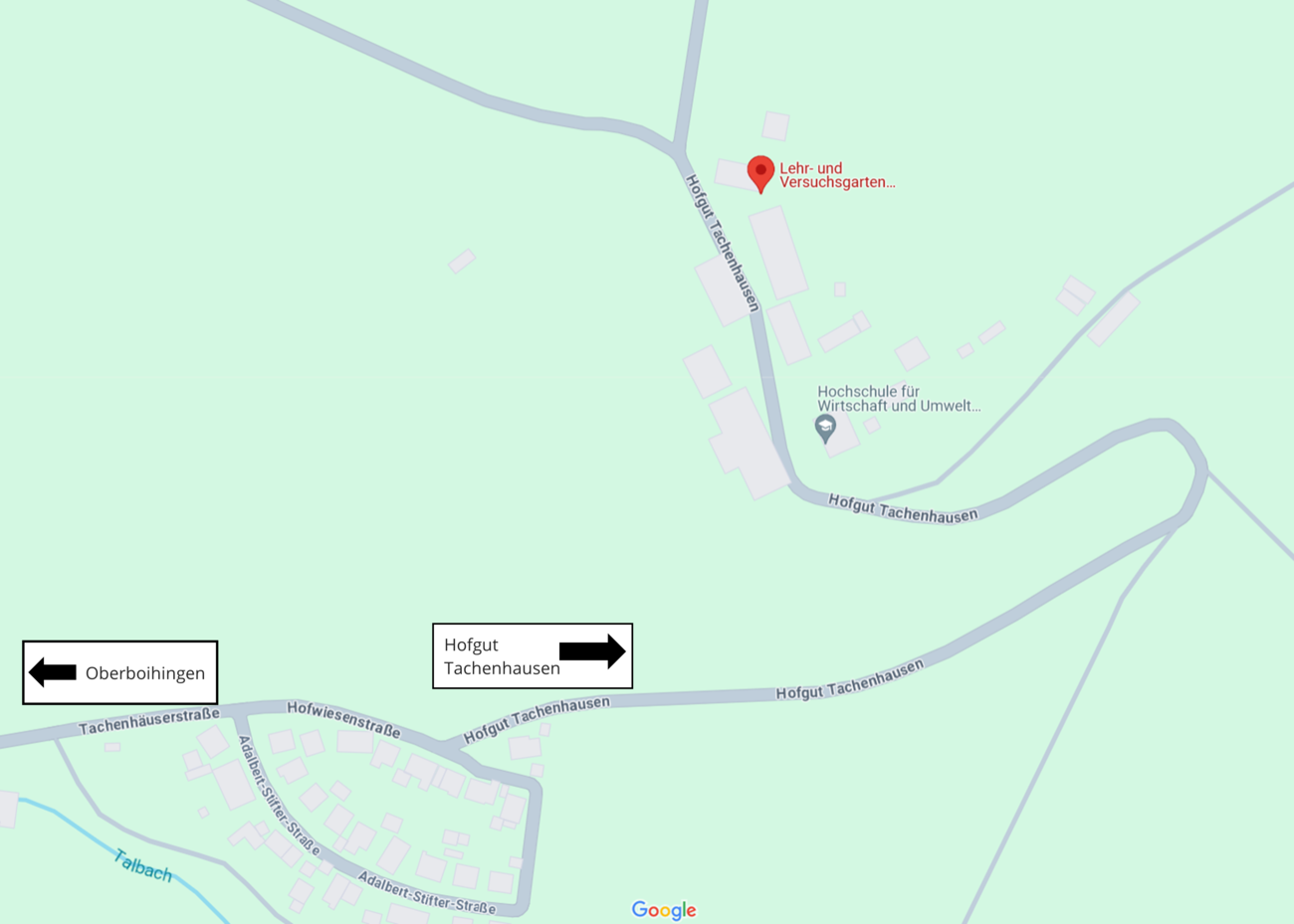 Kartenausschnitt: Oberboihingen - Tachenhausen