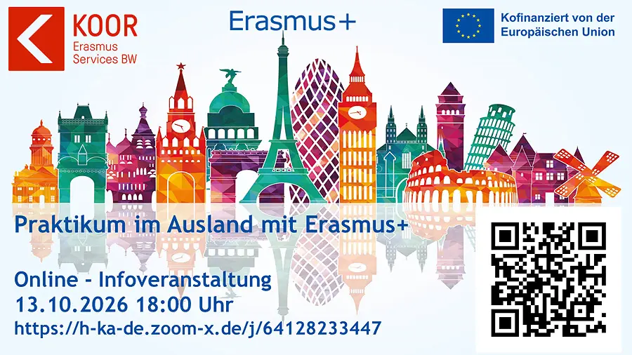 Plakat Online-Infoveranstaltung Erasmus+