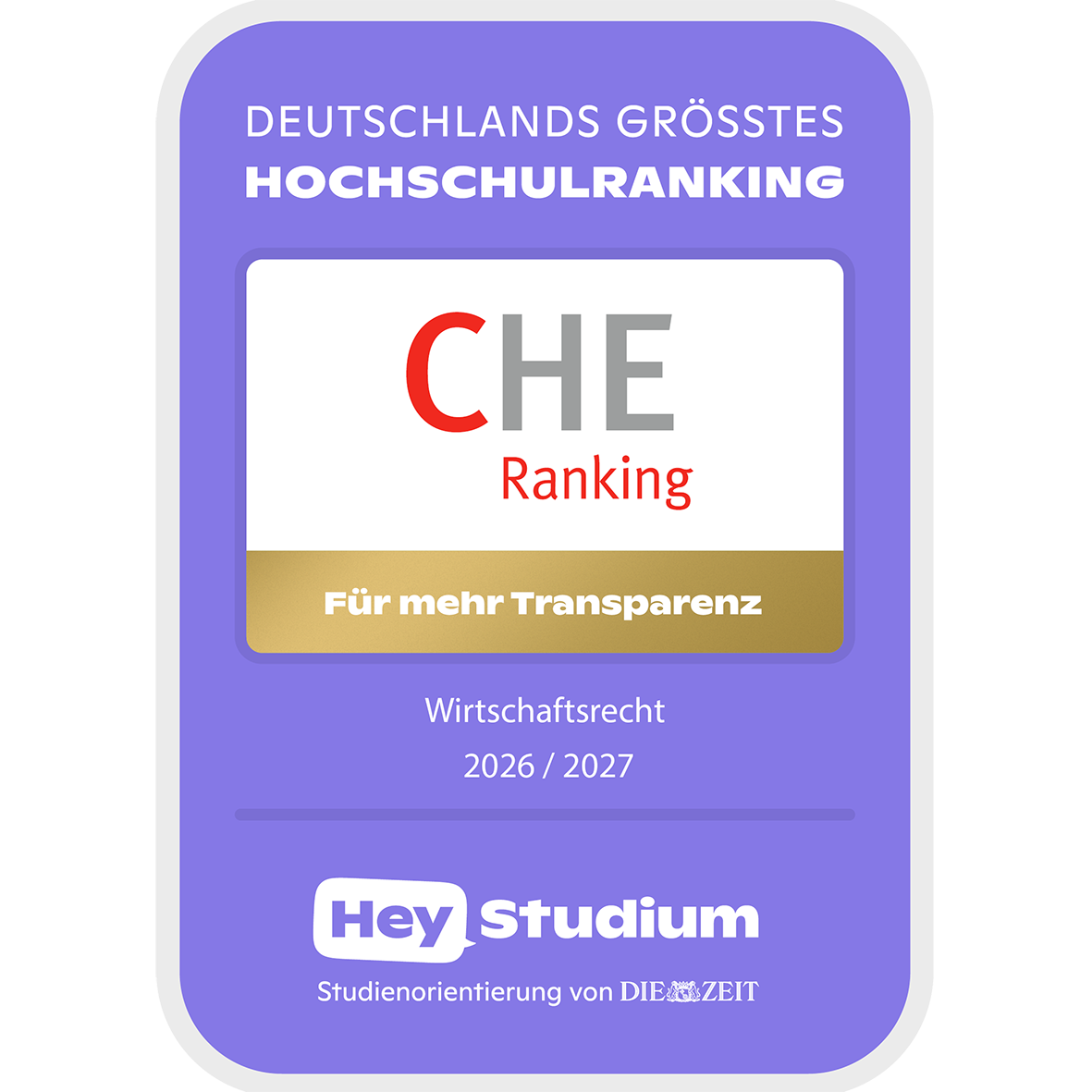 Siegel CHE Ranking Wirtschaftsrecht