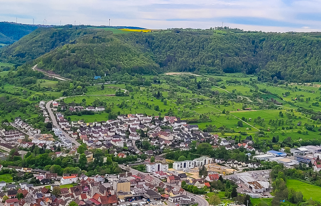 Luftbild Geislingen und Albtrauf